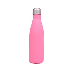 500ml rubber blue cola bottle stainless steel vacuum insulate rubber aqua bottle water bottle with custom logo