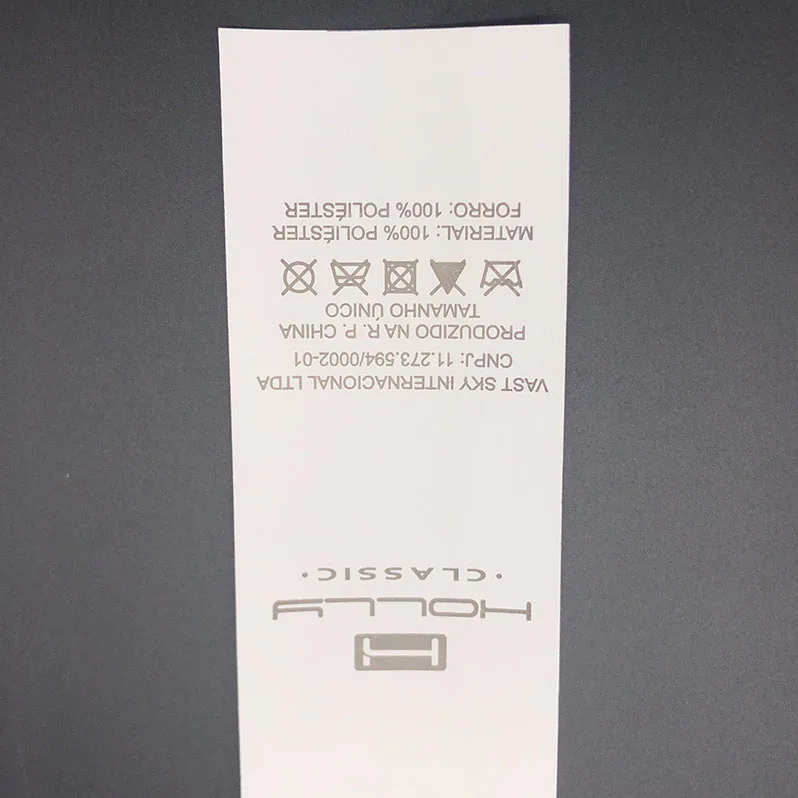 Popular Design Clothing Main Woven Label High Definition Satin Polyester Garment Cloth care Label Wash Label