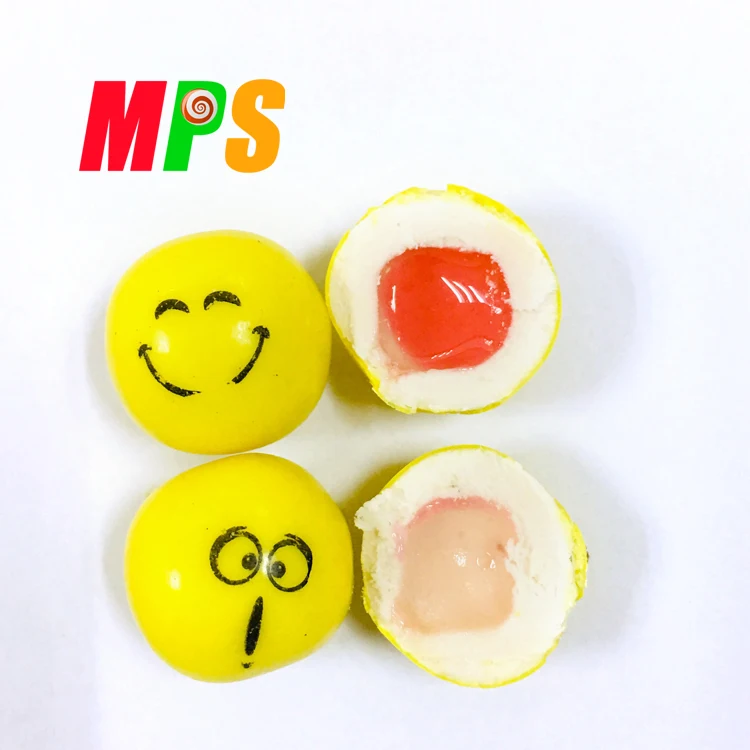 Super Competitive Prices Jam Filled Emoticon Cute Face Printed Bubble Gum