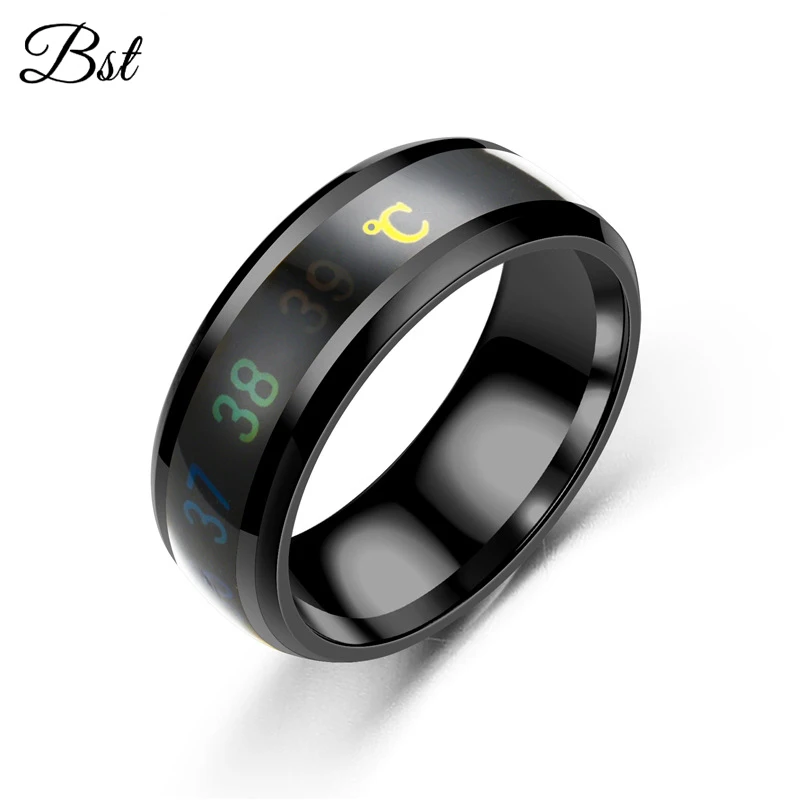Temperature Measuring Smart Titanium Steel Intelligent Sensor Body Temperature Smart Ring