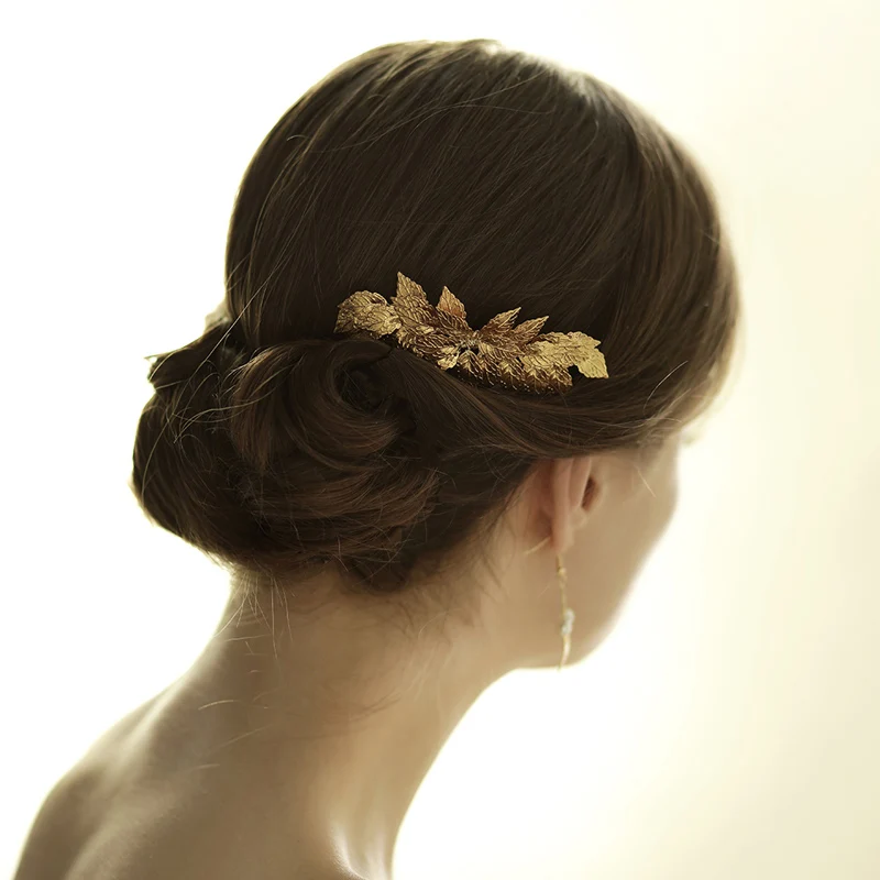 O831 Exquisite Wedding Bridal Hair Comb Copper Leaves Bridesmaid Handmade Headpiece Women Marriage Accessories