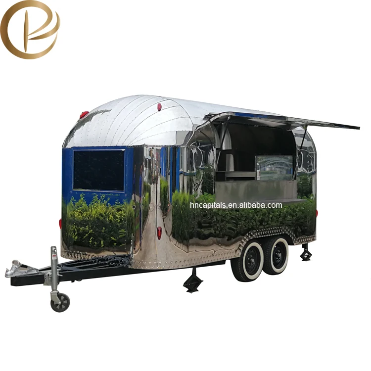 Fried chicken and french fries Use street stainless steel mobile fried chicken food truck trailer  for Food Shop