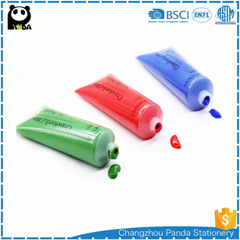 China good quality 75ml plastic tube acrylic paint drawing tube