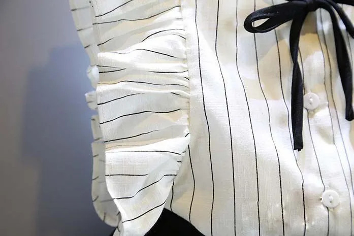 Hao Baby Summer Kids Clothing Baby Girls Clothes Sets Striped Cotton Shirt + Chiffon skirt suit