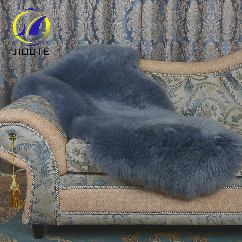 Отличное Качество Синий Пушистый Ковер Овчины