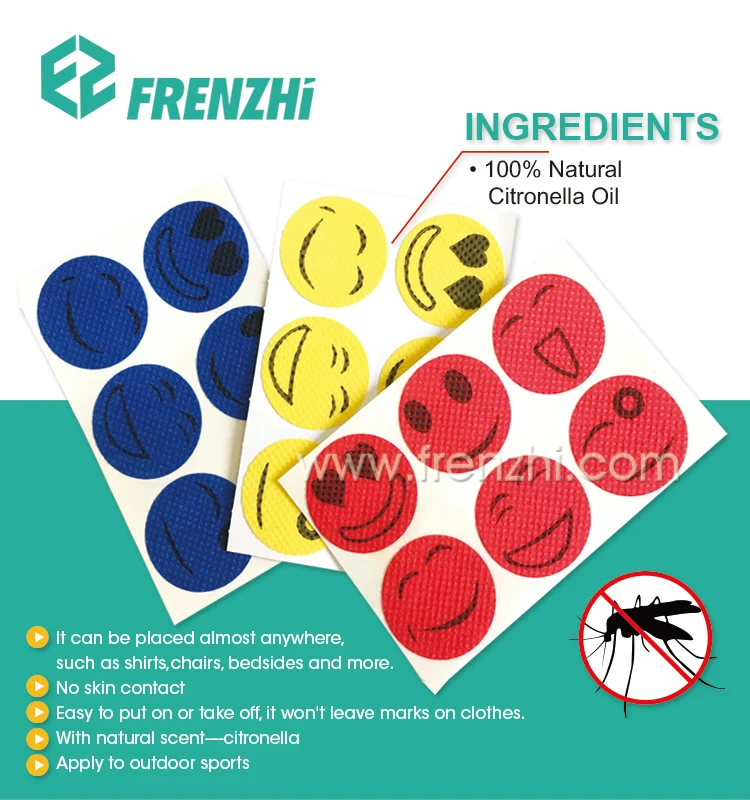 Nature pure outdoor smile insect killer pad anti-mosquito fabric sticker  mosquito patches