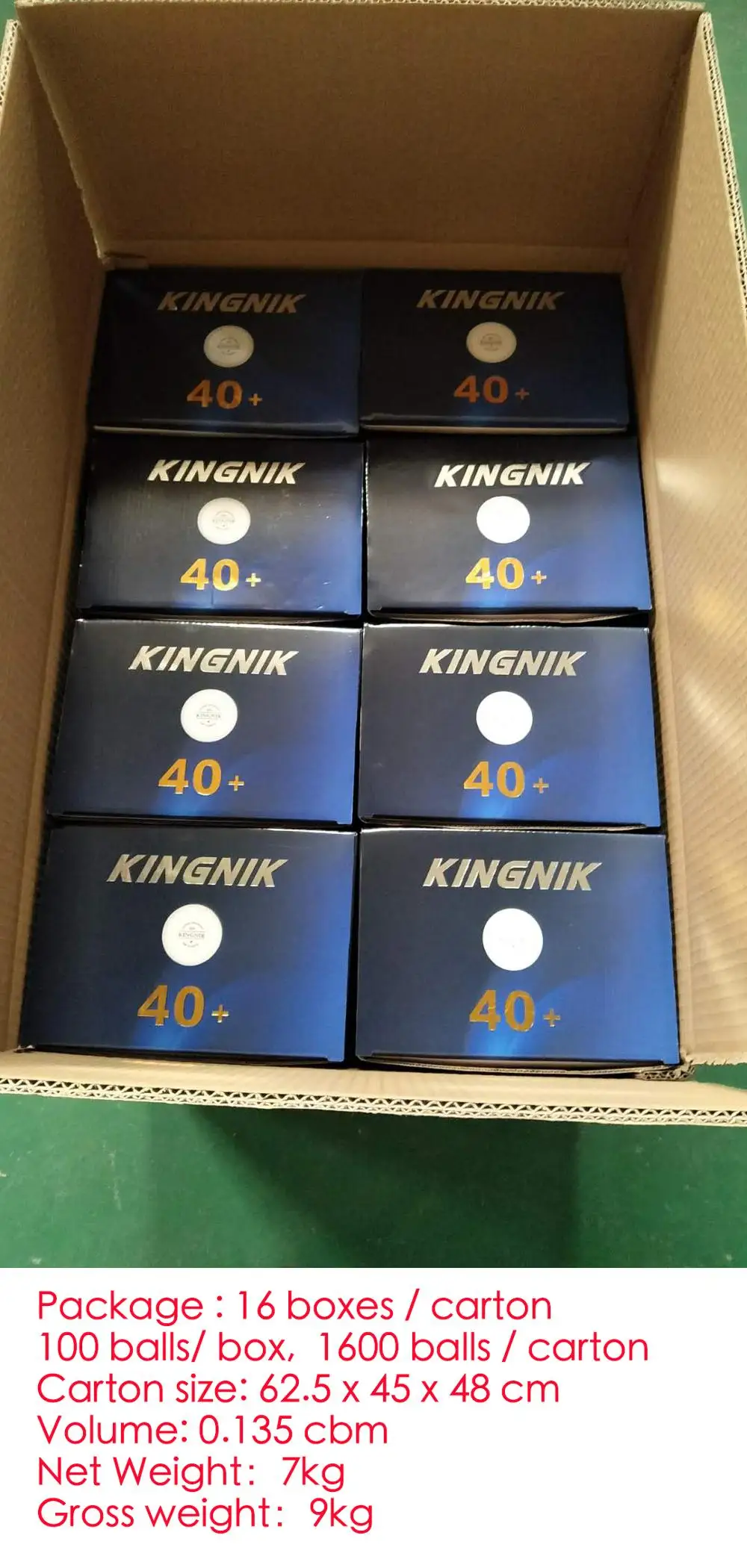 Идеальное вращение KINGNIK super trainining 1 star 40 + белый пластиковый мяч для настольного тенниса