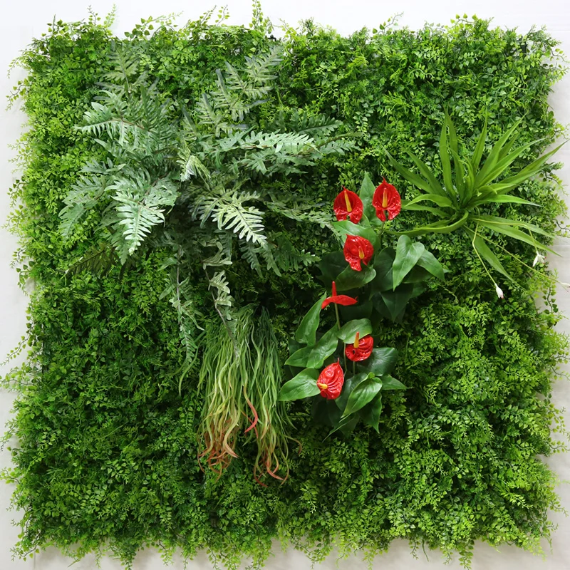 Latest Custom Artificial Exterior Living Wall Backdrop Interior Green Walls Fake Foliage Plant Wall for Office or Home Decor