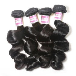Free Shipping Brazilian Loose Wave Bundles With Closure 100% Remy Hair 3 Bundles With 4*4 Lace Closure Middle and Free Part