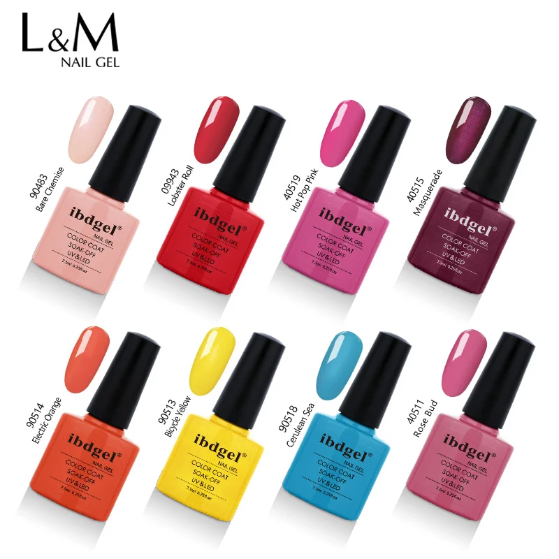 ibdgel nail supplies wholesale LED UV Gel Nail Polish 7.3ml Soak Off