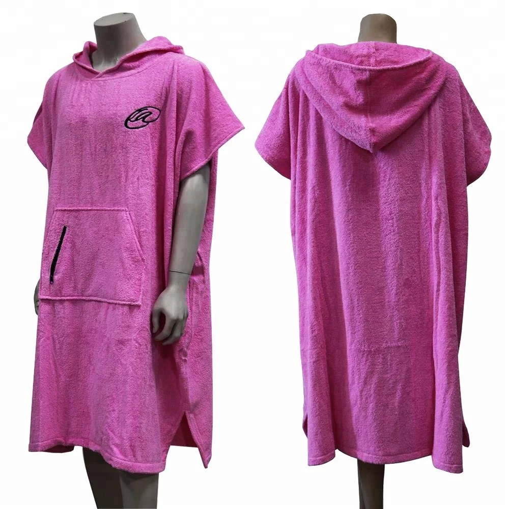 100% cotton terry custom adult hooded towel poncho beach wholesale