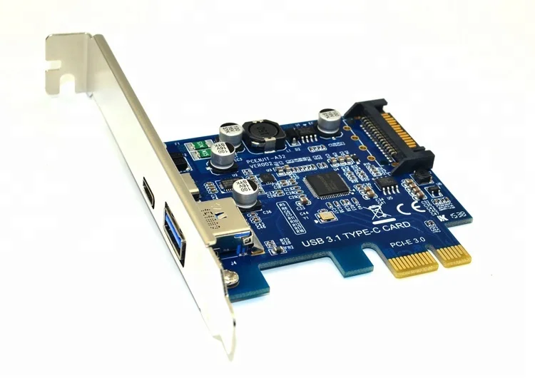PCIe x1 to USB 3.1 converter card 2ports 10G USB 3.1 Type C USB-C Type A Port Add on Expansion Card Adapter for PC Computer