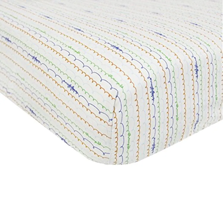 
2018 hot selling 100% jersey cotton baby fitted crib sheets 