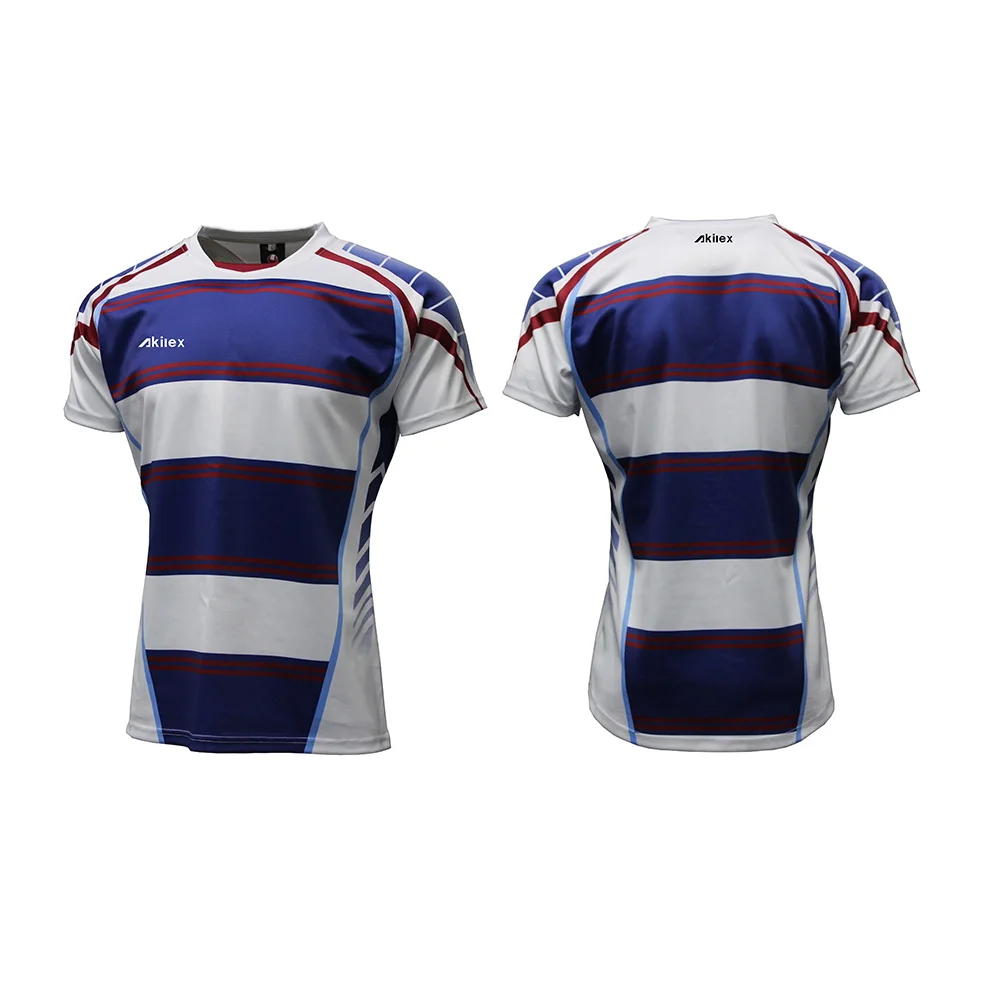 Custom new style top high quality sublimated rugby jersey set with no MOQ