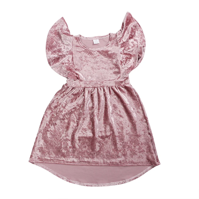 fashion girl dress long sleeve velvet children clothes baby baby girl dress