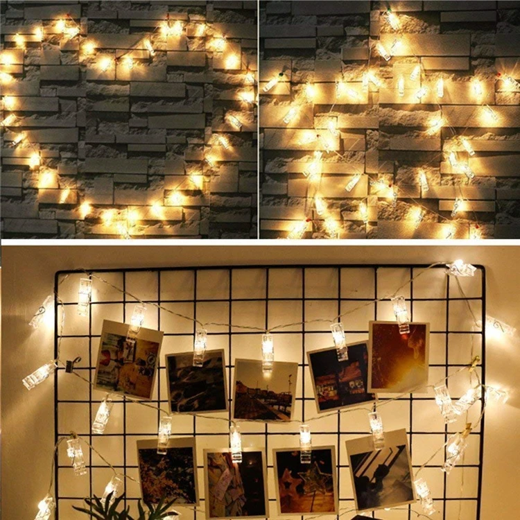 Hand Made Led Photo Clip Flash Holiday Festival Decorative String Window Dressing Battery Operated Light