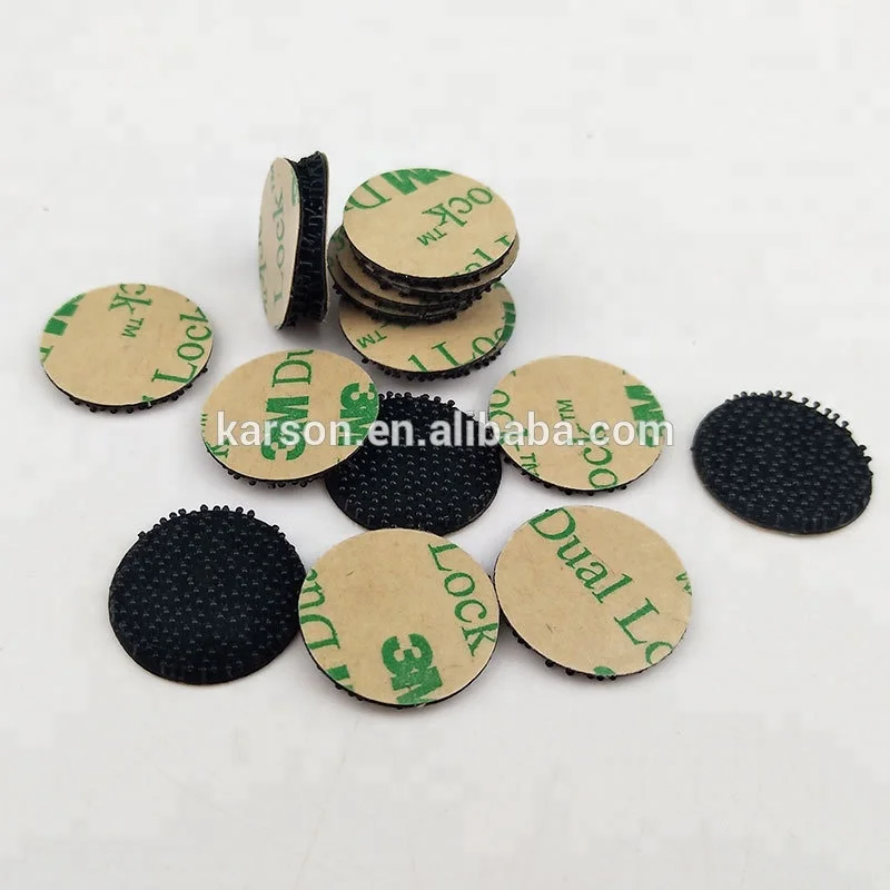 3000pcs Custom Size shape 15mm circle 3M Black Dual Lock SJ4575 Low Profile Reclosable Fastener