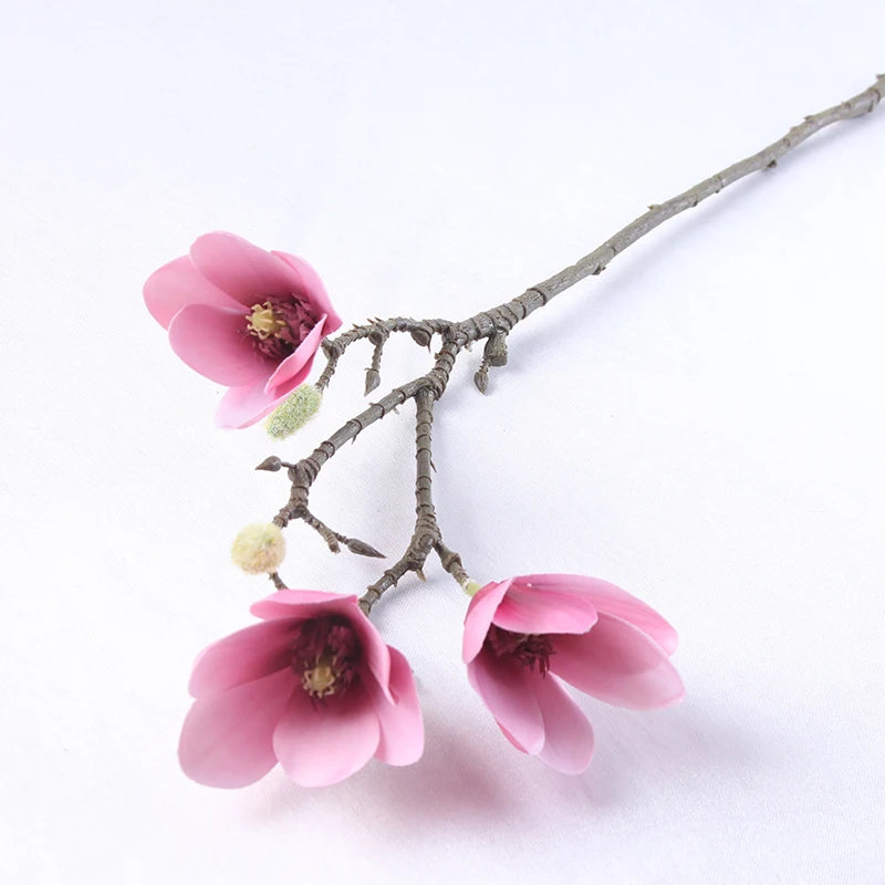 real touch magnolia artificial flower with short stem mini magnolia