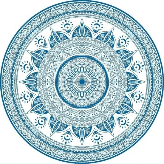 
Reactive Printed Beach Towels Microfiber Round Beach Towels with Tassels 