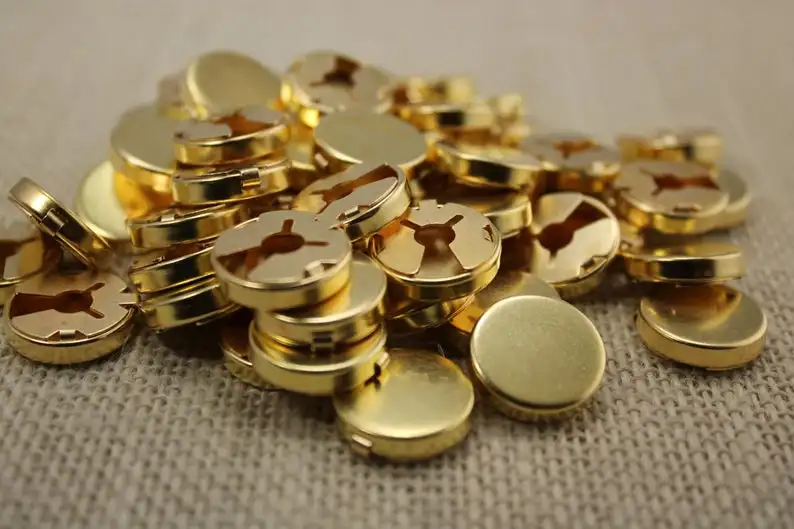 Round locking customised size Brass Button Cover Findings