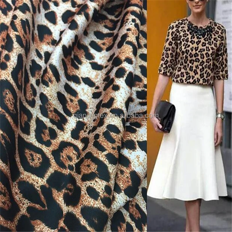 Новейшая популярная ткань с леопардовым принтом из полиэстера и спандекса