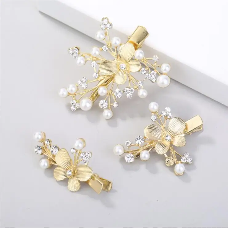 New Design 3Pcs Gold leaf Hair Clips Women Hairpins Hair Accessories Hair Styling Tools Fashion Barrette Wedding Hairpins