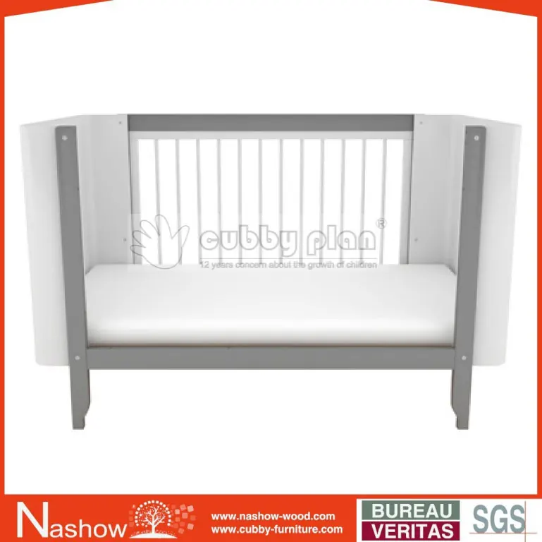 
Cubby Plan LMBC-004 New Design 4 in 1 High Quality Wooden Baby Cot Bed 