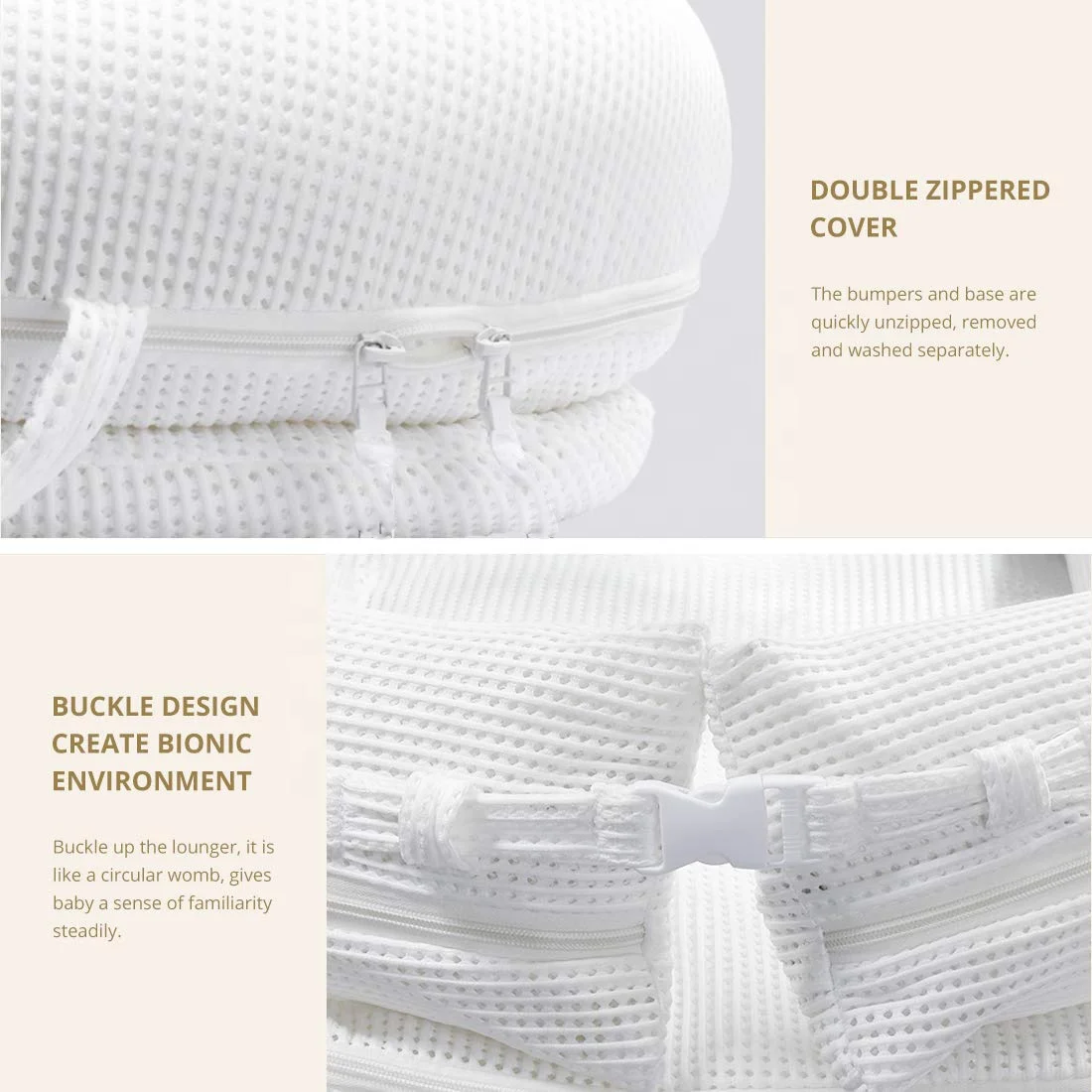 
3D Net Cotton fabric Cover Breathable newborn bed Portable baby lounger bed 