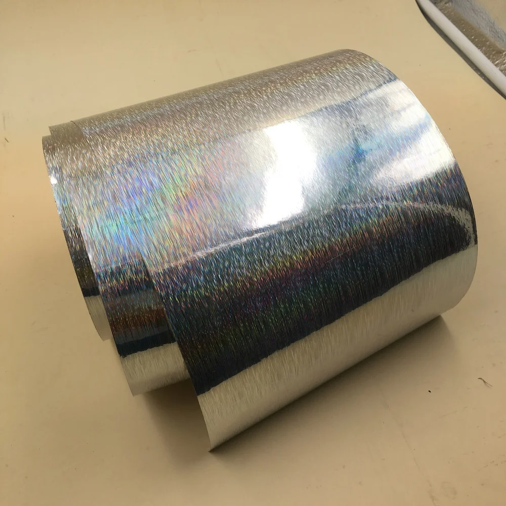 Plain mirrored polyester self adhesive 3d authentic hologram sticker pet film rolls sheets