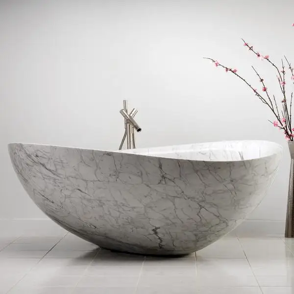 2019China stone freestanding solid granite marble bathtub prices