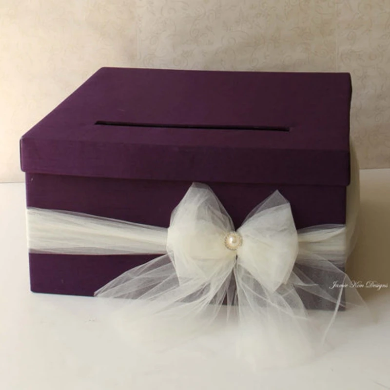 11x11x7inch Custom Order Silk Fabric Wedding Favor Invitation Money Box Any Color Available