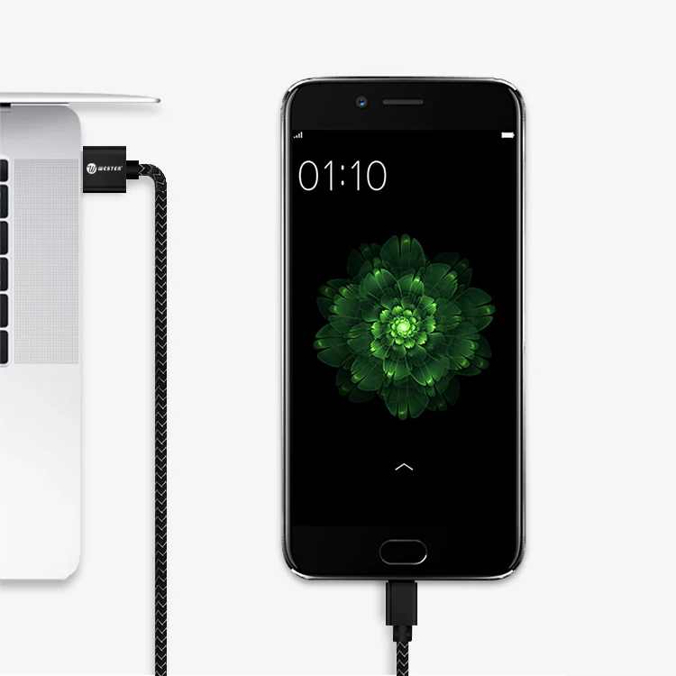 
Mobile Phone Use Micro USB Type C 8Pin to USB 2.0 3FT 6FT 10FT Nylon Braided and Fast Charging Cable 