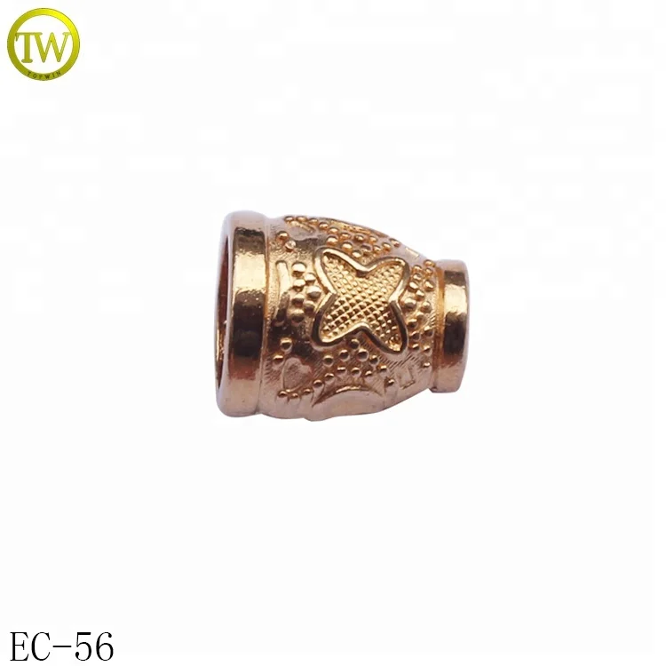 Металлическая пробка для шнура одежды, золотистый ремешок, замок для шнура, колокольчик, оптовая продажа