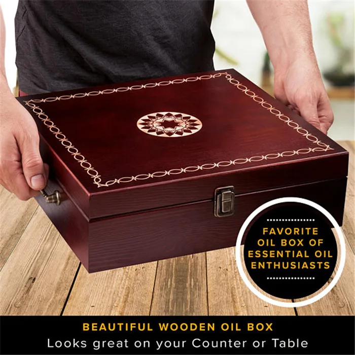 Beautiful Large Essential Oil Box - 77 Bottle With 2 Carry Handles - (Holds 5-30ml Holds NOW 1oz With Dropper Tops)