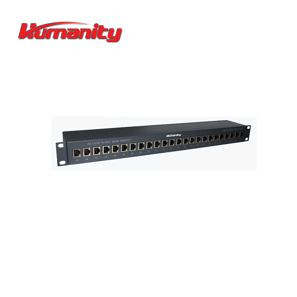 
1U 19' 24 ports RJ45 to BNC Balun Panel 