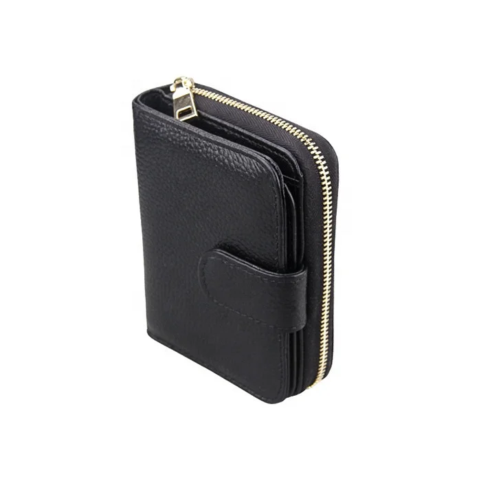 Women Hot Sell Top Layer Cowhide Wallet With Driving Licence Slots Short Zip Card Holder