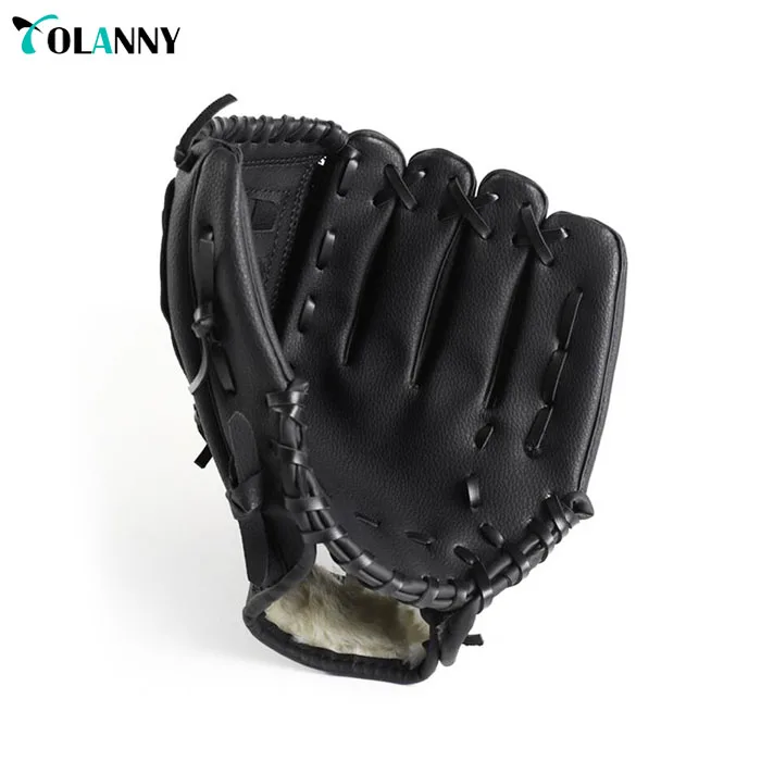 
2018 new arrival wholesale good quality outdoor sport training black custom baseball gloves 