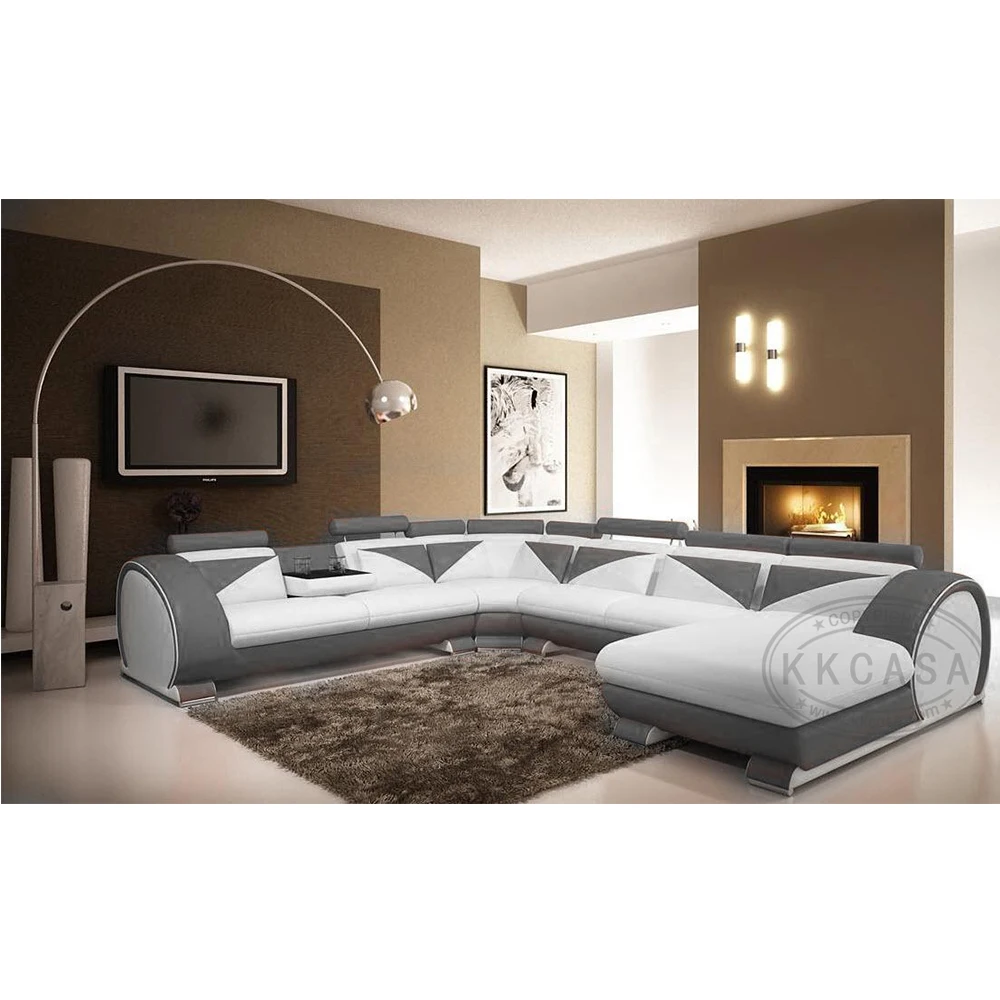 Home Furniture General Use and Living Room Sofa Specific Use modern new design corner leather sofa