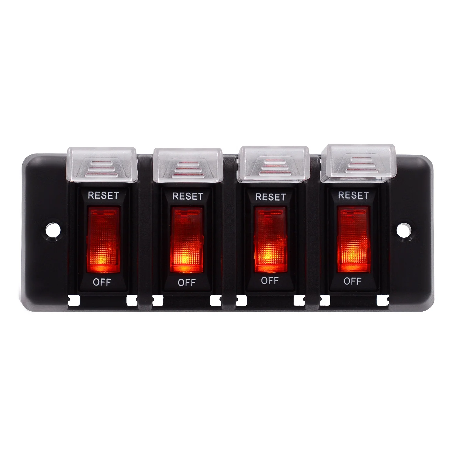 12V  4 gang  Waterproof   Dustproof  Rocker Switch Marine  Circuit Breaker  for Car  Boat  yacht  bus
