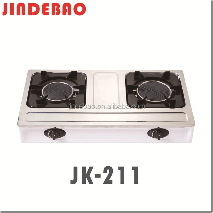 
JK-211 High Quality China Steel Infrared 2 Burners Tabletop Powerful LPG Gas Stove 