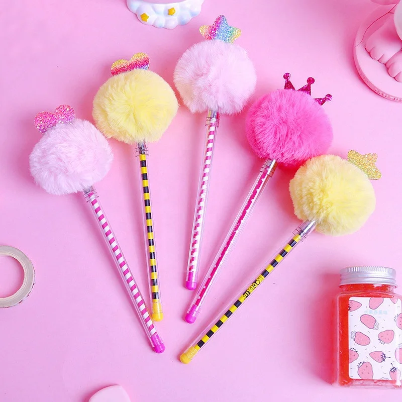 
Customer Gift Creative Decoration Students stationery Plush Top Ballpoint Pen 