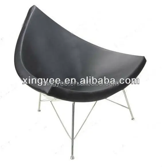 
Modern living room lounge furniture armchair fiberglass black white genuine leather triangle lounge chair 