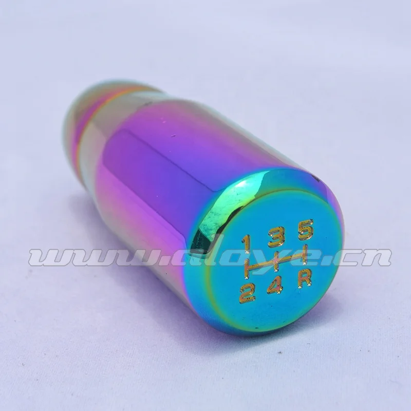 5 speed Universal Car Aluminum Gear Shifter Shift Knob for Manual Neo Chrome