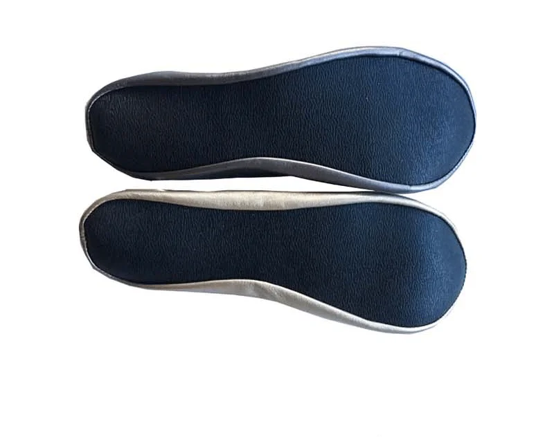 Женская Складная обувь, портативная дорожная балетная обувь на плоской подошве, подходящий чехол для переноски