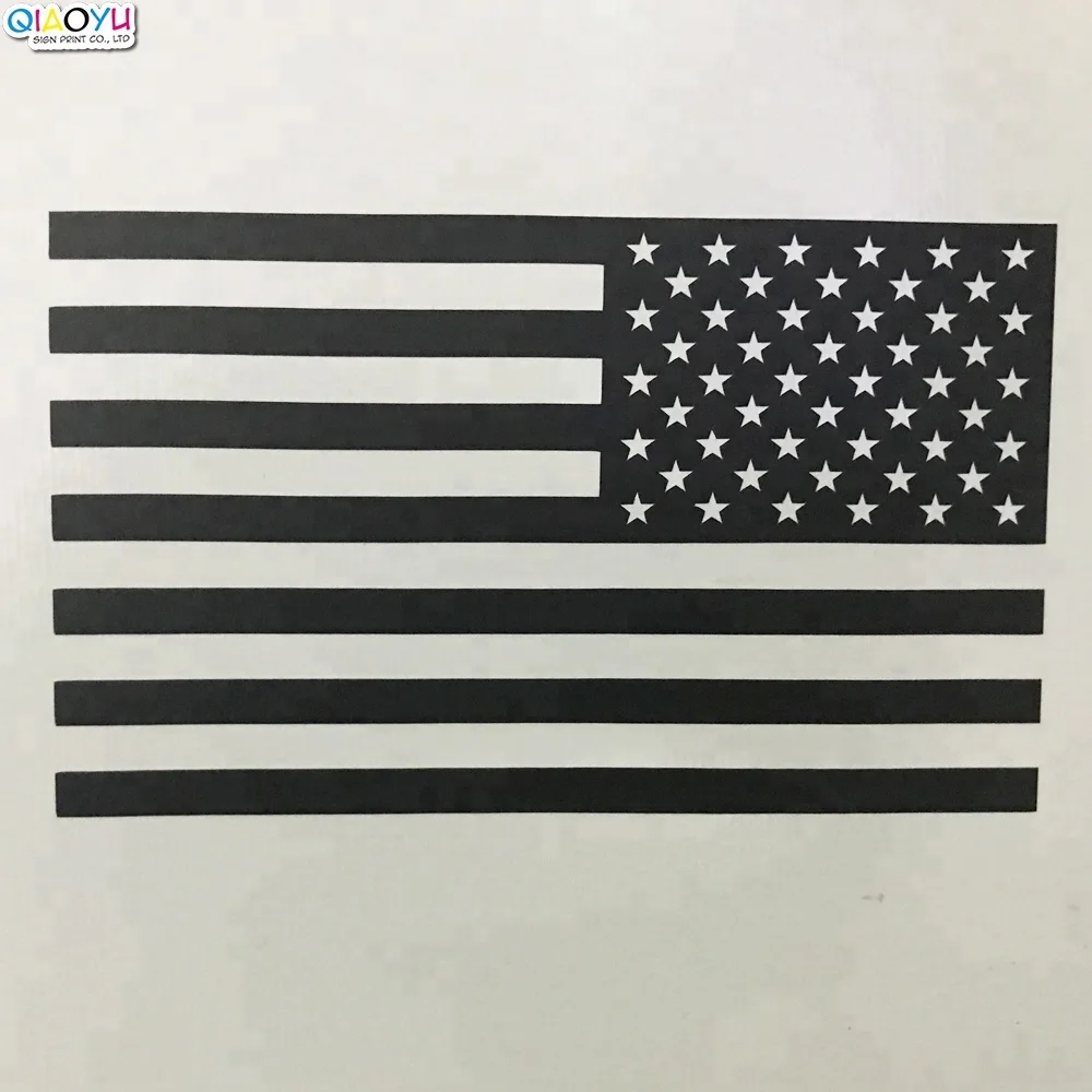 2 Packs Black American Flag Vinyl Die Cut Decal For Car Decoration