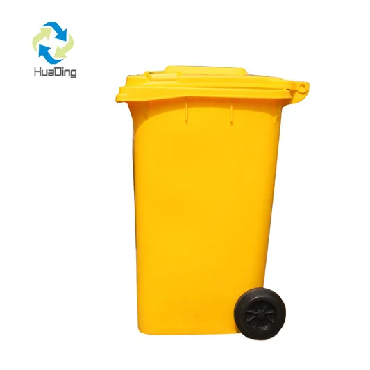 120L plastic trash bin waste bin rubber wheel trash can for outdoor skip bins