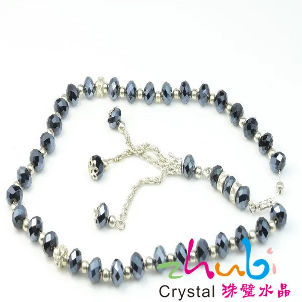 Crystal Rosary,Led Islamic Lights,10mm Muslim Grey Crystal Prayer Beads in Bulk Islamic Prayer Beads