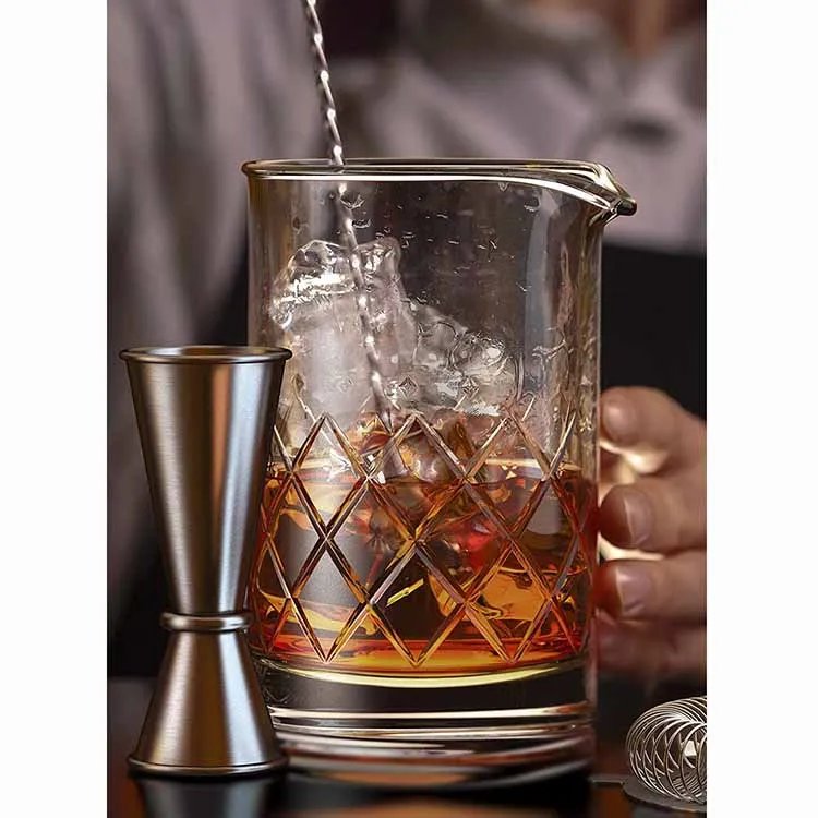 500ml machine made lead-free bar cocktail shakers crystal cocktail mixing glass