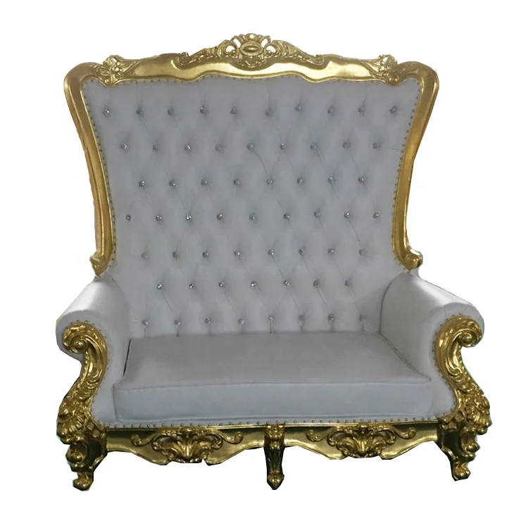 Luxury Royal Wedding Sofa High-Back King Throne Chair for Bride Groom Fabric Hotel Chairs for Bedroom