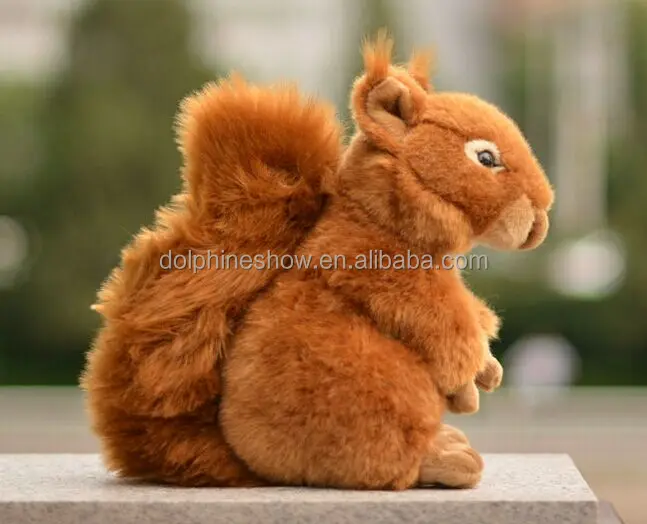 Wholesale lifelike squirrel plush toy cheap cute custom soft stuffed plush toy brown squirrel